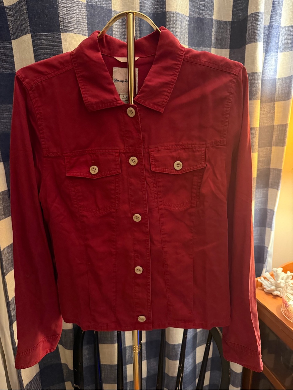 Tommy Bahama Deep Red Button-Front NWT 100% Tencel Lyocell
